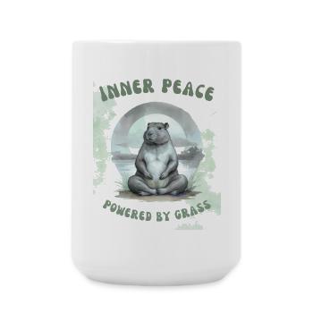 Paix intérieure – Propulsé par le design en herbe - Grande tasse 440 ml - blanc - Devant