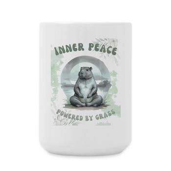 Inner Peace – Powered by Grass - Große Tasse 440 ml - Weiß - Vorne