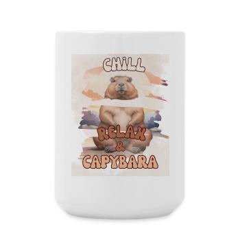 Chill Relax Capybara – Design d’animaux mignons et calmes - Grande tasse 440 ml - blanc - Devant