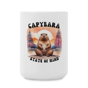 Capybara State of Mind – Chill & Calm Design - Large Mug 440 ml - white - Front