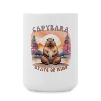 Capybara State of Mind – Chill & Calm Design - Large Mug 440 ml - white - Front