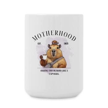 Motherhood 2025 Raising Tiny Human Like a Capybara - Large Mug 440 ml - white - Front