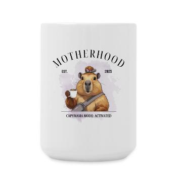 Capymama Mode Activated – Motherhood 2025 - Large Mug 440 ml - white - Front