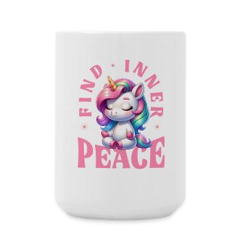 Finde Innere Ruhe Einhorn Yoga - Große Tasse 440 ml - Weiß - Vorne