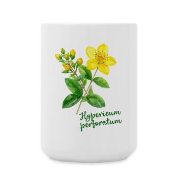 Hypericum perforatum - illustration botanique - Grande tasse 440 ml - blanc - Devant