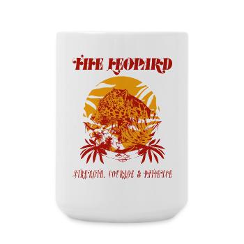 THE LEOPARD - Large Mug 440 ml - white - Front