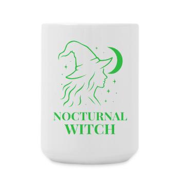 Sorcière nocturne avec lune et étoiles vertes - Grande tasse 440 ml - blanc - Devant