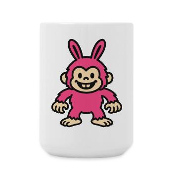 Rabbit Monkey - Large Mug 440 ml - white - Front