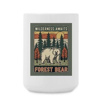 Wilderness Hunter Bear Motif - Large Mug 440 ml - white - Front