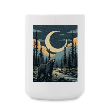 Ours dans la nuit - Grande tasse 440 ml - blanc - Devant