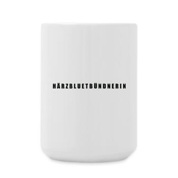 Härzbluetbündnerin Bündnerin Graubünden - Große Tasse 440 ml - Weiß - Vorne