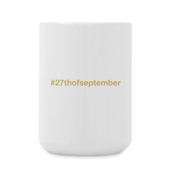 né le 27 septembre Anniversaire anniversaire - Grande tasse 440 ml - blanc - Devant