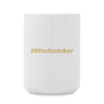 né le 6 octobre Anniversaire anniversaire - Grande tasse 440 ml - blanc - Devant