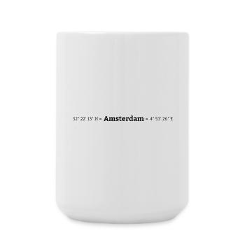 Coordonnées Amsterdam - Grande tasse 440 ml - blanc - Devant