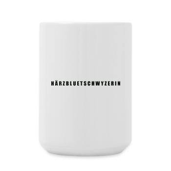 Härzbluetschwyzerin Kanton Schwyz - Große Tasse 440 ml - Weiß - Vorne