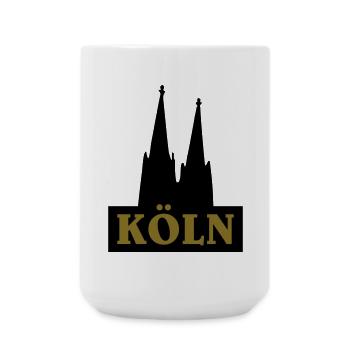 Köln Logo mit dem Kölner Dom - Große Tasse 440 ml - Weiß - Vorne