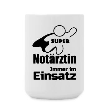 Super Notärztin Geschenk - Große Tasse 440 ml - Weiß - Vorne