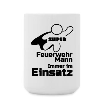 Super Feuerwehrmann Geschenk - Große Tasse 440 ml - Weiß - Vorne