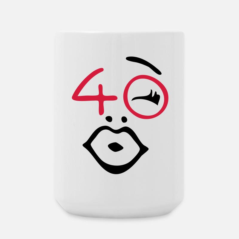 Wow, finally 40! - Large Mug 440 ml - white
