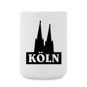 Köln Logo mit dem Kölner Dom - Große Tasse 440 ml - Weiß - Vorne