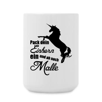 Einhorn Urlaub Mallorca Geschenk - Große Tasse 440 ml - Weiß - Vorne