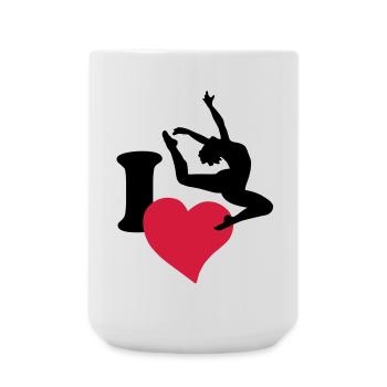 I love to dance - Large Mug 440 ml - white - Front