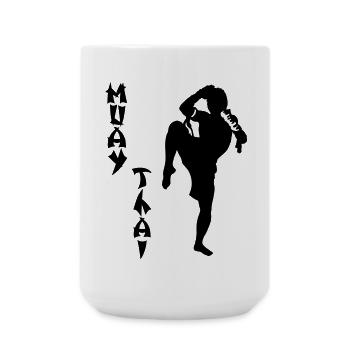 Muay Thai - Große Tasse 440 ml - Weiß - Vorne