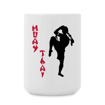 Muay Thai - Große Tasse 440 ml - Weiß - Vorne