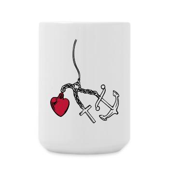 glaube liebe hoffnung herz - Große Tasse 440 ml - Weiß - Vorne