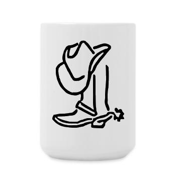 Cowboy hat and country boots - Large Mug 440 ml - white - Front