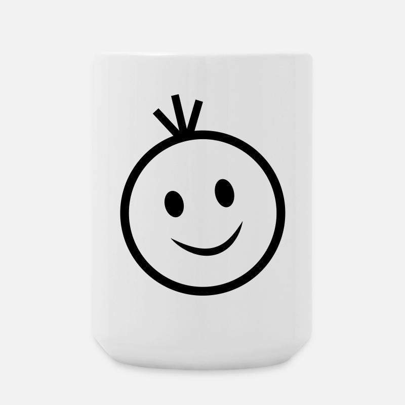happy face - Large Mug 440 ml - white