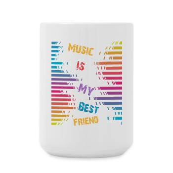 La musique est ma meilleure amie - Grande tasse 440 ml - blanc - Devant