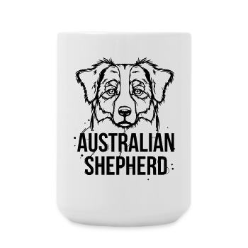 Australian Shepherd - Große Tasse 440 ml - Weiß - Vorne