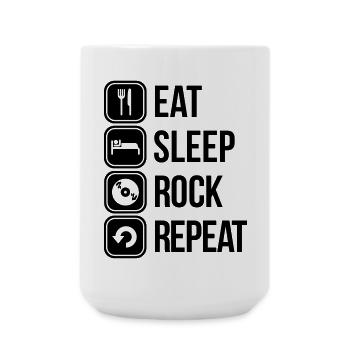 eat sleep rock repeat - Large Mug 440 ml - white - Front