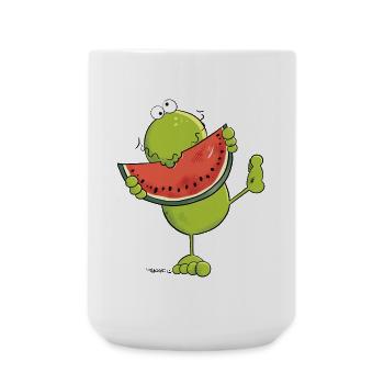 Frog with Watermelon - Frogs - Fruit - Large Mug 440 ml - white - Front