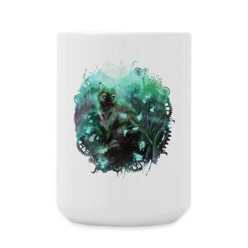 Chat dans la forêt magique - Grande tasse 440 ml - blanc - Devant