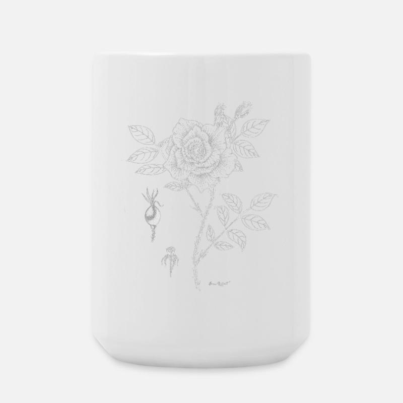 Rose Botanical Plate - Große Tasse 440 ml - Weiß