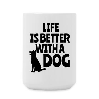 La vie est meilleure avec un chien, des animaux, des chiens * - Grande tasse 440 ml - blanc - Devant