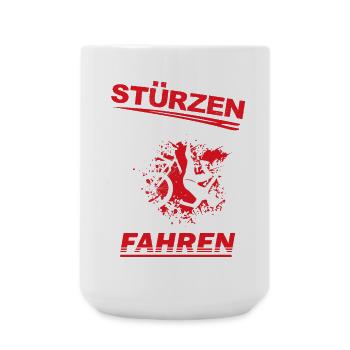 stürzen, fahrrad, Mountainbiker Sturz MTB downhill - Große Tasse 440 ml - Weiß - Vorne