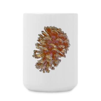 pommes de pin - Grande tasse 440 ml - blanc - Devant