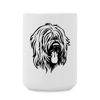 Briard head - Large Mug 440 ml - white - Front