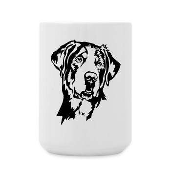 Large Swiss Mountain Dog Head - Large Mug 440 ml - white - Front