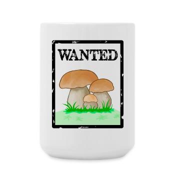 Wanted, porcini mushroom, men's mushroom, Röhrling mushroom - Large Mug 440 ml - white - Front
