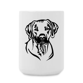 Tête rhodesienne Ridgeback - Grande tasse 440 ml - blanc - Devant