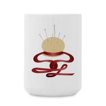 coussin d’épingle nostalgique avec épingles - Grande tasse 440 ml - blanc - Devant