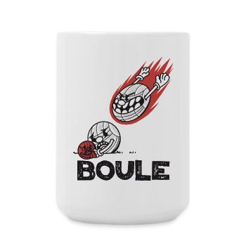 Flying boules ball for boules players Bouler - Large Mug 440 ml - white - Front