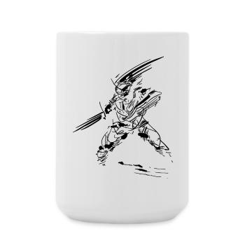 Skizze Krieger - Große Tasse 440 ml - Weiß - Vorne