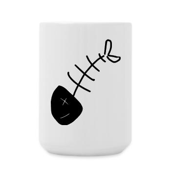 Fish Shirt Fish Motif,Fishing Clothing Gift - Large Mug 440 ml - white - Front