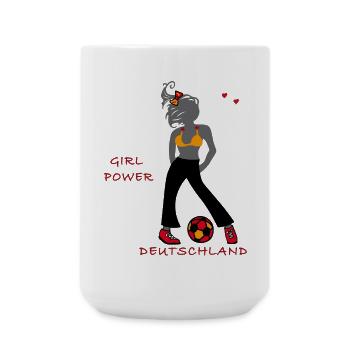 Girlpower, Fußball - Große Tasse 440 ml - Weiß - Vorne