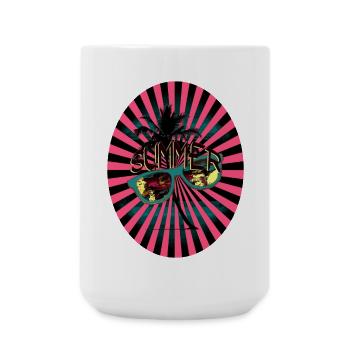 Summer Sunbeams Palm Tree Sunglasses - Large Mug 440 ml - white - Front